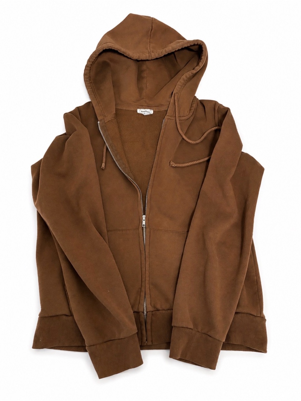 🤎 Free People Brown Zip-Up Hoodie | Cozy Everyday Basic